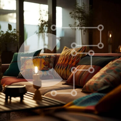 Intra Συλλεκτικό Ξύλινο Παζλ Plywood  4mm - Ζεστό και φιλόξενο σαλόνι με φυσικό φως και κεριά Σε Ξύλινο Κουτί - Διαστάσεις Puzzle: 10x10 cm – 25 κομμάτια - Image 1