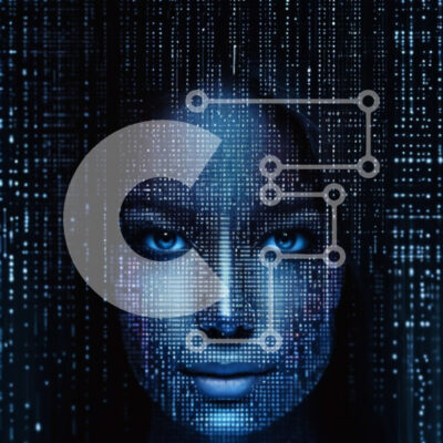 Intra Συλλεκτικό Ξύλινο Παζλ Plywood 4mm - Έννοια τεχνητής νοημοσύνης (AI) που απεικονίζει ψηφιακό πρόσωπο Σε Ξύλινο Κουτί - Διαστάσεις Puzzle: 10x10 cm – 25 κομμάτια - Image 1