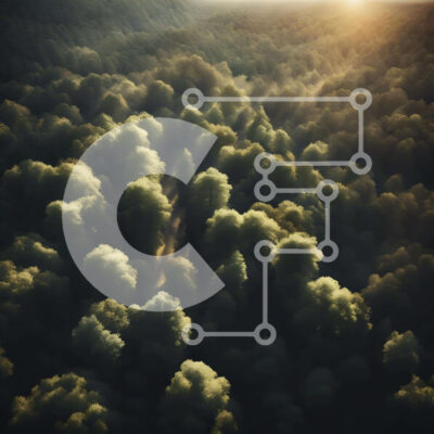 Intra Συλλεκτικό Ξύλινο Παζλ Plywood  4mm - Αεροφωτογραφία του δάσους με τη δύση του ηλίου Σε Ξύλινο Κουτί - Διαστάσεις: 10x10 cm – 25 κομμάτια - Image 1