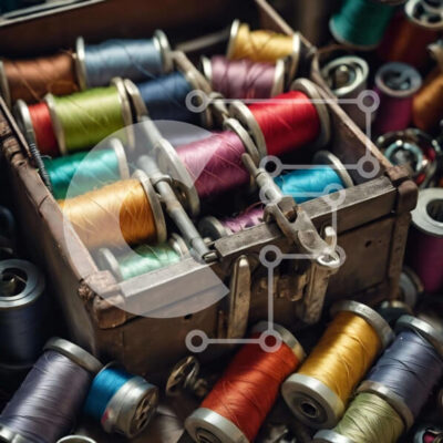 Intra Συλλεκτικό Ξύλινο Παζλ Plywood  4mm - Ξύλινο κουτί με καρούλια κλωστών και έννοιες ραπτικής Σε Ξύλινο Κουτί - Διαστάσεις: 10x10 cm – 25 κομμάτια - Image 1