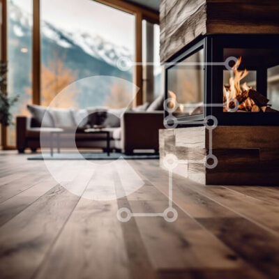 Intra Συλλεκτικό Ξύλινο Παζλ Plywood 4mm - Κομψό σαλόνι με όμορφη θέα στο βουνό Σε Ξύλινο Κουτί - Διαστάσεις Puzzle: 10x10 cm – 25 κομμάτια - Image 1