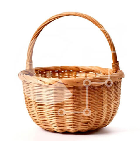 Intra Συλλεκτικό Ξύλινο Παζλ Plywood  4mm - Άδειο ψάθινο καλάθι σε λευκό φόντο Σε Ξύλινο Κουτί - Διαστάσεις: 10x10 cm – 25 κομμάτια - Image 1