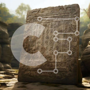 Intra Συλλεκτικό Ξύλινο Παζλ Plywood  4mm - Αρχαία πέτρινη επιγραφή σε αρχαιολογικό χώρο Σε Ξύλινο Κουτί - Διαστάσεις Puzzle: 10x10 cm – 25 κομμάτια - Image 1