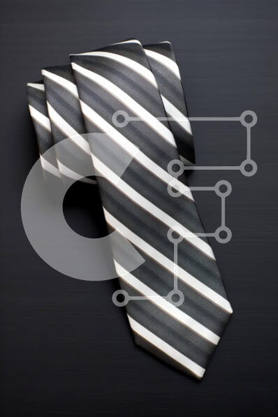 Intra Συλλεκτικό Ξύλινο Παζλ Plywood  4mm - Μαύρο και άσπρο ριγέ γραβάτα σε ύφασμα Σε Ξύλινο Κουτί - Διαστάσεις Puzzle: 10x10 cm – 25 κομμάτια