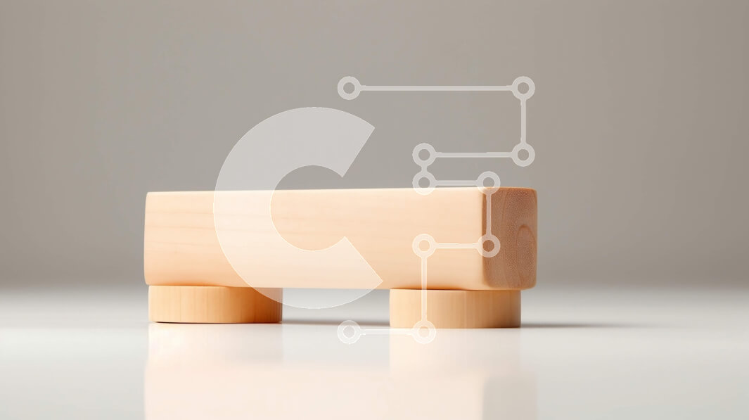 Intra Συλλεκτικό Ξύλινο Παζλ Plywood 4mm - Μινιμαλιστικό ξύλινο μπλοκ σε καθαρή λευκή επιφάνεια Σε Ξύλινο Κουτί - Διαστάσεις: 10x10 cm – 25 κομμάτια - Image 1