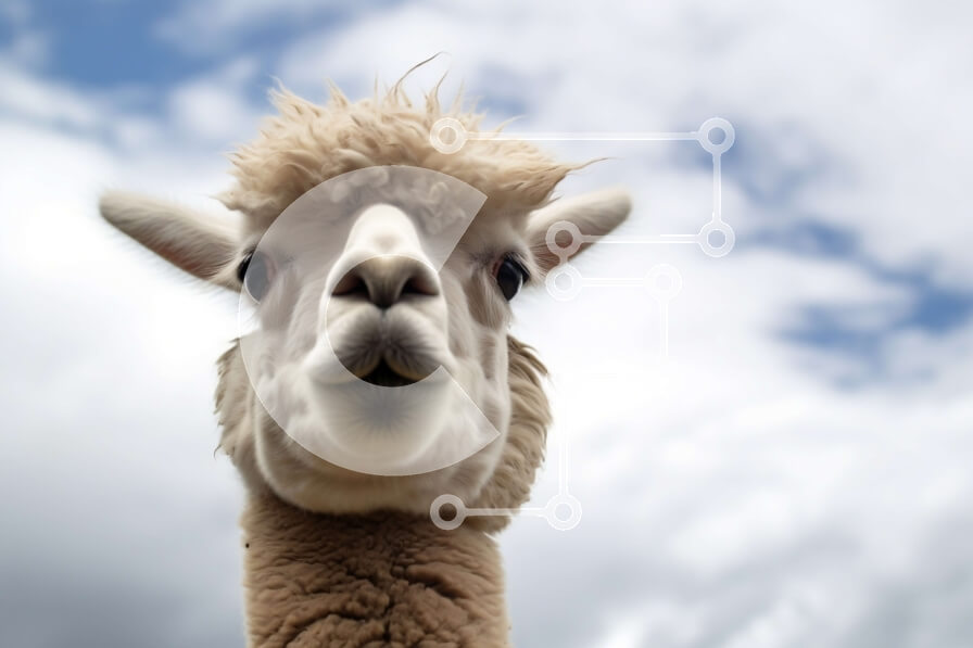 Intra Συλλεκτικό Ξύλινο Παζλ Plywood  4mm - Κοντινό πλάνο ενός αλπακά που κοιτάζει επίμονα την κάμερα Σε Ξύλινο Κουτί - Διαστάσεις: 10x10 cm – 25 κομμάτια