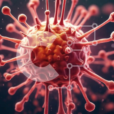 Intra Συλλεκτικό Ξύλινο Παζλ Plywood  4mm - 3D καρκινικό κύτταρο με αιμοφόρα αγγεία Σε Ξύλινο Κουτί - Διαστάσεις Puzzle: 10x10 cm – 25 κομμάτια - Image 1