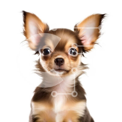 Intra Συλλεκτικό Ξύλινο Παζλ Plywood  4mm - Αξιολάτρευτη εικόνα ενός μικρού καφέ και λευκού σκύλου Chihuahua Σε Ξύλινο Κουτί - Διαστάσεις: 10x10 cm – 25 κομμάτια - Image 1