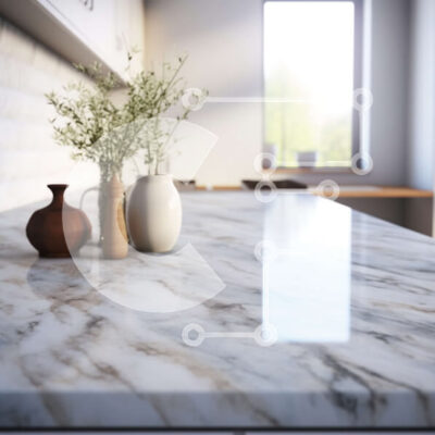 Intra Συλλεκτικό Ξύλινο Παζλ Plywood 4mm - Μαρμάρινος πάγκος κουζίνας με βάζα με λουλούδια Σε Ξύλινο Κουτί - Διαστάσεις Puzzle: 10x10 cm – 25 κομμάτια - Image 1