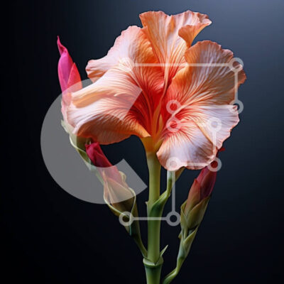 Intra Συλλεκτικό Ξύλινο Παζλ Plywood  4mm - Εκπληκτικό πορτοκαλί λουλούδι με ροζ άκρες σε σκούρο φόντο Σε Ξύλινο Κουτί - Διαστάσεις: 10x10 cm – 25 κομμάτια - Image 1