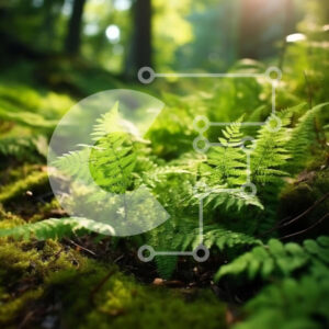 Intra Συλλεκτικό Ξύλινο Παζλ Plywood  4mm - Όμορφη κινηματογράφηση σε πρώτο πλάνο μιας ποώδης φτέρης σε ένα δάσος Σε Ξύλινο Κουτί - Διαστάσεις: 10x10 cm – 25 κομμάτια