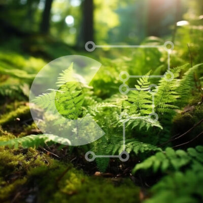 Intra Συλλεκτικό Ξύλινο Παζλ Plywood  4mm - Όμορφη κινηματογράφηση σε πρώτο πλάνο μιας ποώδης φτέρης σε ένα δάσος Σε Ξύλινο Κουτί - Διαστάσεις: 10x10 cm – 25 κομμάτια - Image 1