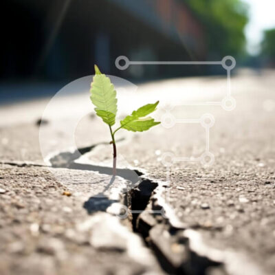 Intra Συλλεκτικό Ξύλινο Παζλ Plywood  4mm - Puzzle 10x10 cm – 25 κομμ με θεμα  Nature-Φύση's Resilience: Ένα μικρό φυτό που φυτρώνει σε ραγισμένο πεζοδρόμιο Σε Ξύλινο Κουτί - Διαστάσεις: 10x10 cm – 25 κομμάτια - Image 1