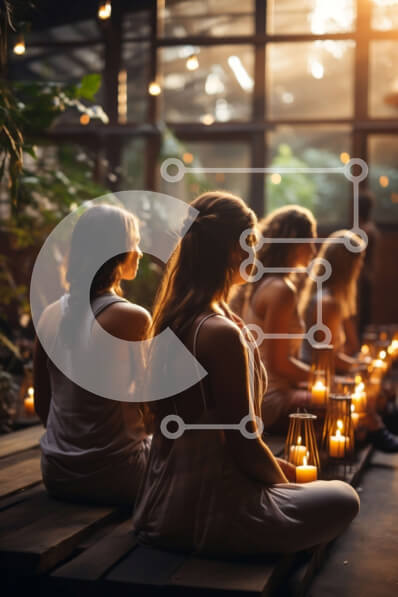 Intra Συλλεκτικό Ξύλινο Παζλ Plywood  4mm - Γαλήνια εικόνα γυναικών με λευκά ρούχα που κάνουν γιόγκα Σε Ξύλινο Κουτί - Διαστάσεις Puzzle: 10x10 cm – 25 κομμάτια