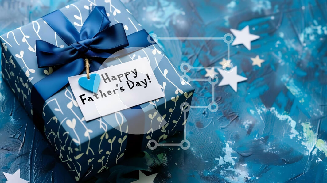 Intra Συλλεκτικό Ξύλινο Παζλ Plywood  4mm - Κουτί δώρου για την ημέρα του πατέρα με αστέρια σε μπλε φόντο Σε Ξύλινο Κουτί - Διαστάσεις: 10x10 cm – 25 κομμάτια