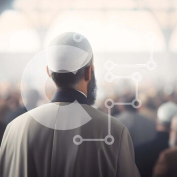 Intra Συλλεκτικό Ξύλινο Παζλ Plywood  4mm - Μουσουλμάνος που συμμετέχει σε θρησκευτική δραστηριότητα με διαφορετικό κοινό Σε Ξύλινο Κουτί - Διαστάσεις Puzzle: 10x10 cm – 25 κομμάτια - Image 1