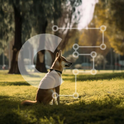 Intra Συλλεκτικό Ξύλινο Παζλ Plywood  4mm - Αξιολάτρευτο σκυλί που κάθεται στο πάρκο μια ηλιόλουστη μέρα Σε Ξύλινο Κουτί - Διαστάσεις: 10x10 cm – 25 κομμάτια - Image 1