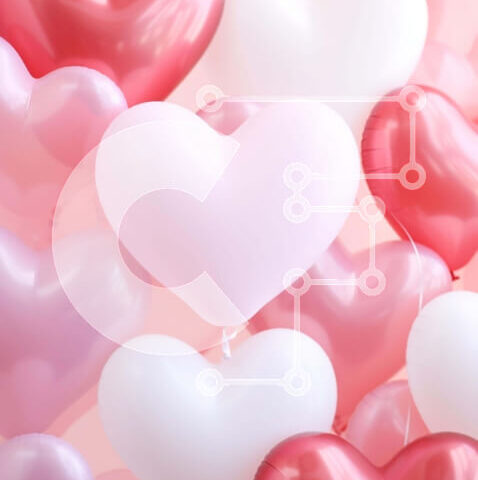 Intra Συλλεκτικό Ξύλινο Παζλ Plywood  4mm - Ομάδα από μπαλόνια σε σχήμα καρδιάς Σε Ξύλινο Κουτί - Διαστάσεις Puzzle: 10x10 cm – 25 κομμάτια - Image 1