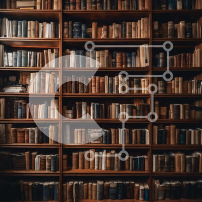 Intra Συλλεκτικό Ξύλινο Παζλ Plywood  4mm - Μεγάλη βιβλιοθήκη με βιβλία στα ράφια Σε Ξύλινο Κουτί - Διαστάσεις Puzzle: 10x10 cm – 25 κομμάτια - Image 1