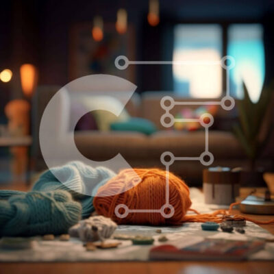 Intra Συλλεκτικό Ξύλινο Παζλ Plywood 4mm - Σκηνή χειροτεχνίας με νήματα, βελόνες πλεξίματος και βελονάκι Σε Ξύλινο Κουτί - Διαστάσεις Puzzle: 10x10 cm – 25 κομμάτια - Image 1