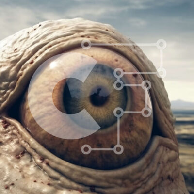 Intra Συλλεκτικό Ξύλινο Παζλ Plywood 4mm - Μαγευτική εικόνα ενός εξωγήινου ματιού που κοιτάζει κατευθείαν την κάμερα Σε Ξύλινο Κουτί - Διαστάσεις Puzzle: 10x10 cm – 25 κομμάτια - Image 1