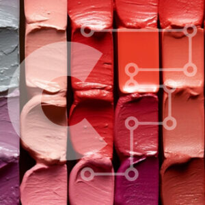 Intra Συλλεκτικό Ξύλινο Παζλ Plywood  4mm - Κοντινό πλάνο αποχρώσεων κραγιόν σε μοτίβο πλέγματος σε μαύρο φόντο Σε Ξύλινο Κουτί - Διαστάσεις Puzzle: 10x10 cm – 25 κομμάτια