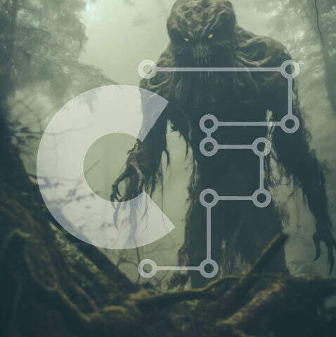 Intra Συλλεκτικό Ξύλινο Παζλ Plywood  4mm - Μυστηριώδες πλάσμα σε ένα στοιχειωμένο δάσος Σε Ξύλινο Κουτί - Διαστάσεις: 10x10 cm – 25 κομμάτια - Image 1