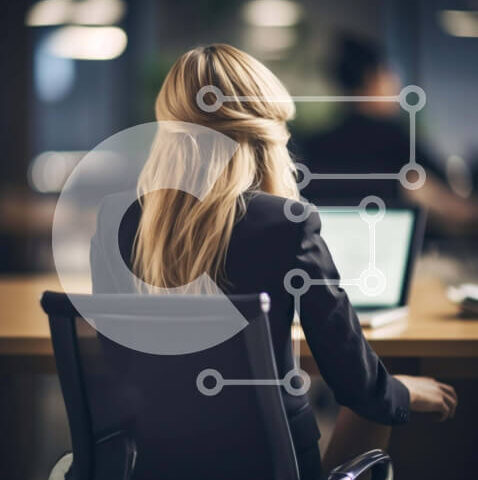 Intra Συλλεκτικό Ξύλινο Παζλ Plywood  4mm - Επιχειρηματίας που εργάζεται στο γραφείο με φορητό υπολογιστή Σε Ξύλινο Κουτί - Διαστάσεις Puzzle: 10x10 cm – 25 κομμάτια - Image 1