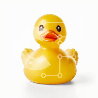 Intra Συλλεκτικό Ξύλινο Παζλ Plywood  4mm - Χαριτωμένη εικόνα μιας κίτρινης λαστιχένιας πάπιας σε λευκό φόντο Σε Ξύλινο Κουτί - Διαστάσεις: 10x10 cm – 25 κομμάτια - Image 1