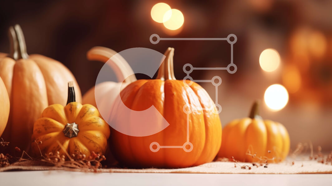 Intra Συλλεκτικό Ξύλινο Παζλ Plywood  4mm - Πορτοκαλί κολοκύθες σε ένα τραπέζι με το φως των κεριών Σε Ξύλινο Κουτί - Διαστάσεις Puzzle: 10x10 cm – 25 κομμάτια