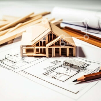 Intra Συλλεκτικό Ξύλινο Παζλ Plywood  4mm - Μικρό ξύλινο σπίτι σε αρχιτεκτονικά σχέδια Σε Ξύλινο Κουτί - Διαστάσεις Puzzle: 10x10 cm – 25 κομμάτια - Image 1