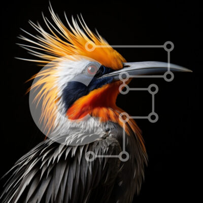 Intra Συλλεκτικό Ξύλινο Παζλ Plywood  4mm - Ζωντανή κοντινή φωτογραφία ενός πουλιού με φωτεινά πορτοκαλί και μαύρα φτερά Σε Ξύλινο Κουτί - Διαστάσεις: 10x10 cm – 25 κομμάτια - Image 1