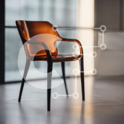 Intra Συλλεκτικό Ξύλινο Παζλ Plywood  4mm - Μοντέρνα πορτοκαλί πλαστική καρέκλα σε δωμάτιο με μεγάλα παράθυρα Σε Ξύλινο Κουτί - Διαστάσεις Puzzle: 10x10 cm – 25 κομμάτια - Image 1