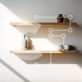 Intra Συλλεκτικό Ξύλινο Παζλ Plywood  4mm - Κομψή διακόσμηση εσωτερικών χώρων με ξύλινα ράφια και πράσινο Σε Ξύλινο Κουτί - Διαστάσεις Puzzle: 10x10 cm – 25 κομμάτια - Image 1