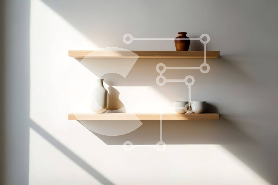 Intra Συλλεκτικό Ξύλινο Παζλ Plywood  4mm - Κομψή διακόσμηση εσωτερικών χώρων με ξύλινα ράφια και πράσινο Σε Ξύλινο Κουτί - Διαστάσεις Puzzle: 10x10 cm – 25 κομμάτια