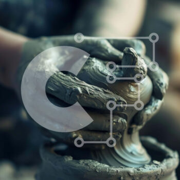 Intra Συλλεκτικό Ξύλινο Παζλ Plywood  4mm - Κατασκευή αγγειοπλαστικής στον τροχό του Πότερ Σε Ξύλινο Κουτί - Διαστάσεις Puzzle: 10x10 cm – 25 κομμάτια - Image 1