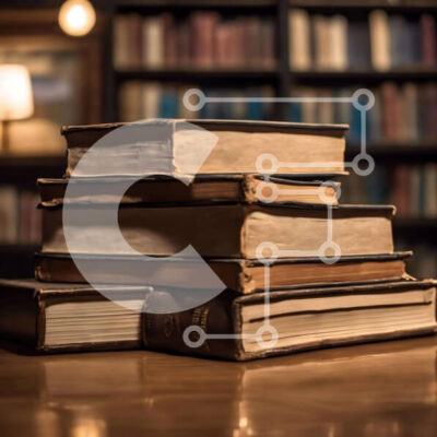 Intra Συλλεκτικό Ξύλινο Παζλ Plywood  4mm - Στοίβα από παλιά βιβλία σε μια βιβλιοθήκη Σε Ξύλινο Κουτί - Διαστάσεις Puzzle: 10x10 cm – 25 κομμάτια - Image 1