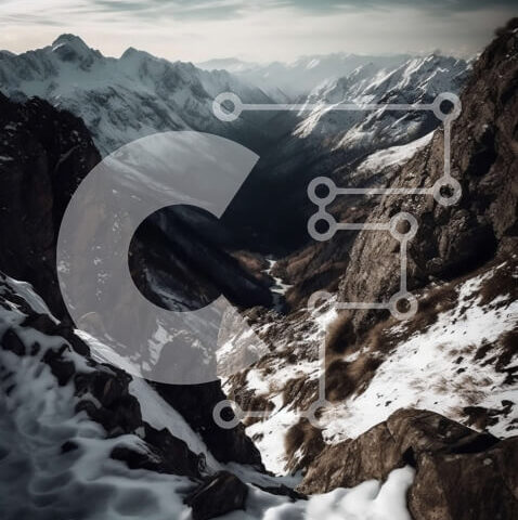 Intra Συλλεκτικό Ξύλινο Παζλ Plywood 4mm - Εκπληκτική θέα της χιονισμένης οροσειράς με τον ποταμό στην κοιλάδα Σε Ξύλινο Κουτί - Διαστάσεις: 10x10 cm – 25 κομμάτια - Image 1