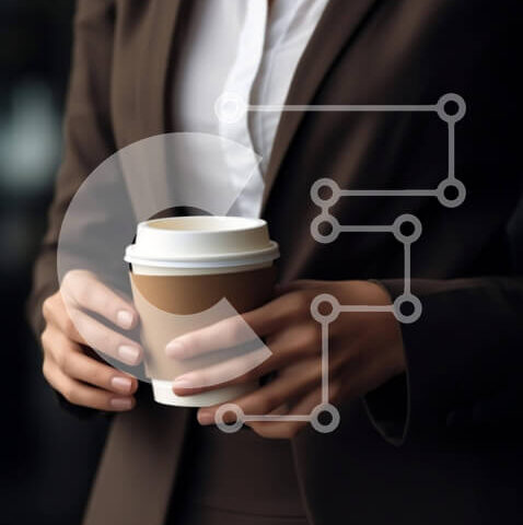 Intra Συλλεκτικό Ξύλινο Παζλ Plywood  4mm - Κομψή επιχειρηματίας με φλιτζάνι καφέ Σε Ξύλινο Κουτί - Διαστάσεις Puzzle: 10x10 cm – 25 κομμάτια - Image 1