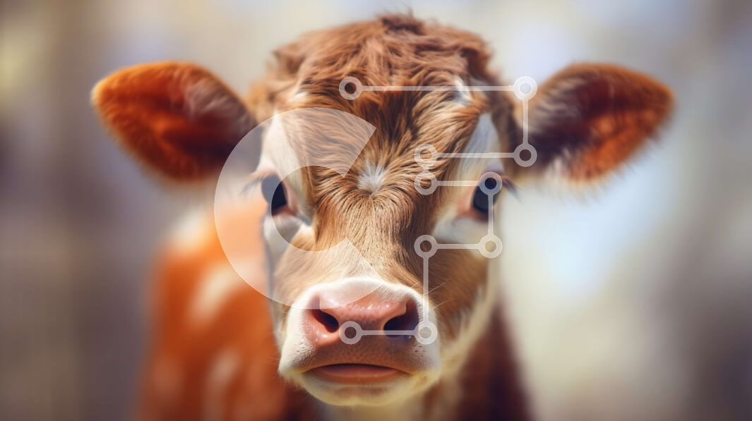 Intra Συλλεκτικό Ξύλινο Παζλ Plywood  4mm - Κοντινή όψη του προσώπου της αγελάδας Σε Ξύλινο Κουτί - Διαστάσεις: 10x10 cm – 25 κομμάτια