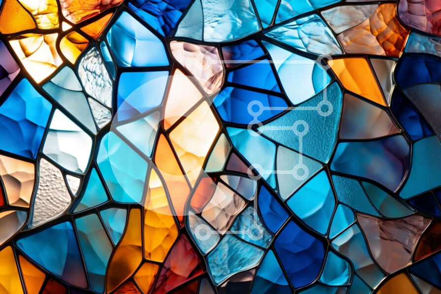 Intra Συλλεκτικό Ξύλινο Παζλ Plywood  4mm - Ζωντανό βιτρό με τοπίο βουνών και δέντρων Σε Ξύλινο Κουτί - Διαστάσεις Puzzle: 10x10 cm – 25 κομμάτια