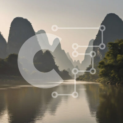 Intra Συλλεκτικό Ξύλινο Παζλ Plywood  4mm - Γραφική κοιλάδα του ποταμού με βουνά και δέντρα Σε Ξύλινο Κουτί - Διαστάσεις: 10x10 cm – 25 κομμάτια - Image 1