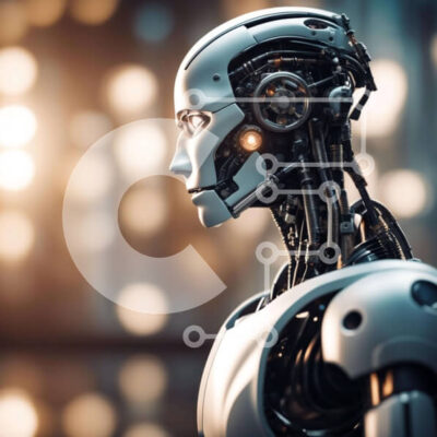 Intra Συλλεκτικό Ξύλινο Παζλ Plywood  4mm - Κοντινό πλάνο ρομπότ τεχνητής νοημοσύνης (AI) με γυαλιά Σε Ξύλινο Κουτί - Διαστάσεις Puzzle: 10x10 cm – 25 κομμάτια - Image 1