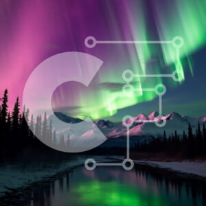 Intra Συλλεκτικό Ξύλινο Παζλ Plywood  4mm - Εκπληκτική εικόνα του Aurora Borealis πάνω από τα χιονισμένα βουνά Σε Ξύλινο Κουτί - Διαστάσεις: 10x10 cm – 25 κομμάτια