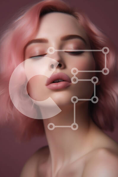 Intra Συλλεκτικό Ξύλινο Παζλ Plywood  4mm - Πορτρέτο κινηματογραφήσεων σε πρώτο πλάνο με ροζ μαλλιά Σε Ξύλινο Κουτί - Διαστάσεις Puzzle: 10x10 cm – 25 κομμάτια