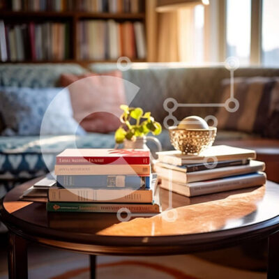 Intra Συλλεκτικό Ξύλινο Παζλ Plywood  4mm - Άνετο σαλόνι με ράφι και τραπέζι με βιβλία Σε Ξύλινο Κουτί - Διαστάσεις Puzzle: 10x10 cm – 25 κομμάτια - Image 1