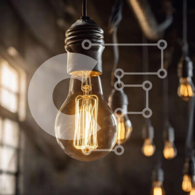 Intra Συλλεκτικό Ξύλινο Παζλ Plywood  4mm - Vintage λαμπτήρες σε χώρο βιομηχανικού στυλ Σε Ξύλινο Κουτί - Διαστάσεις Puzzle: 10x10 cm – 25 κομμάτια - Image 1