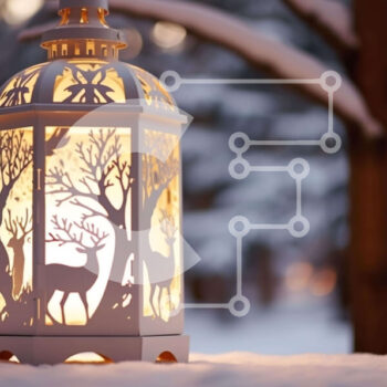 Intra Συλλεκτικό Ξύλινο Παζλ Plywood  4mm - Χειμερινό φανάρι που φωτίζει το χιονισμένο τοπίο Σε Ξύλινο Κουτί - Διαστάσεις Puzzle: 10x10 cm – 25 κομμάτια - Image 1