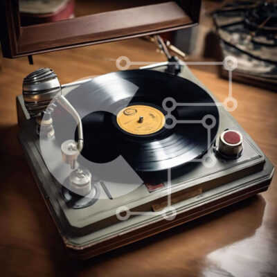 Intra Συλλεκτικό Ξύλινο Παζλ Plywood  4mm - Vintage πικάπ σε ξύλινο τραπέζι Σε Ξύλινο Κουτί - Διαστάσεις Puzzle: 10x10 cm – 25 κομμάτια - Image 1