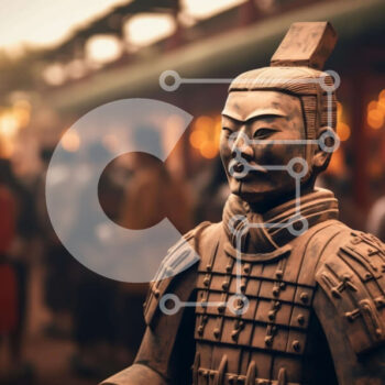 Intra Συλλεκτικό Ξύλινο Παζλ Plywood  4mm - Ξύλινο άγαλμα ενός ασιατικού πολεμιστή Σε Ξύλινο Κουτί - Διαστάσεις Puzzle: 10x10 cm – 25 κομμάτια - Image 1